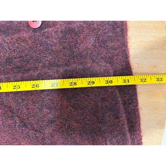 Malene Birger MAG Womens Burgundy Mohair Wool Cardigan Sweater Sz M Quiet Luxury - Picture 7 of 7